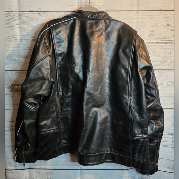 Harley Davidson Black Genuine Buffalohide Leather Jacket Mens Size 2XL Biker - Picture 9 of 10